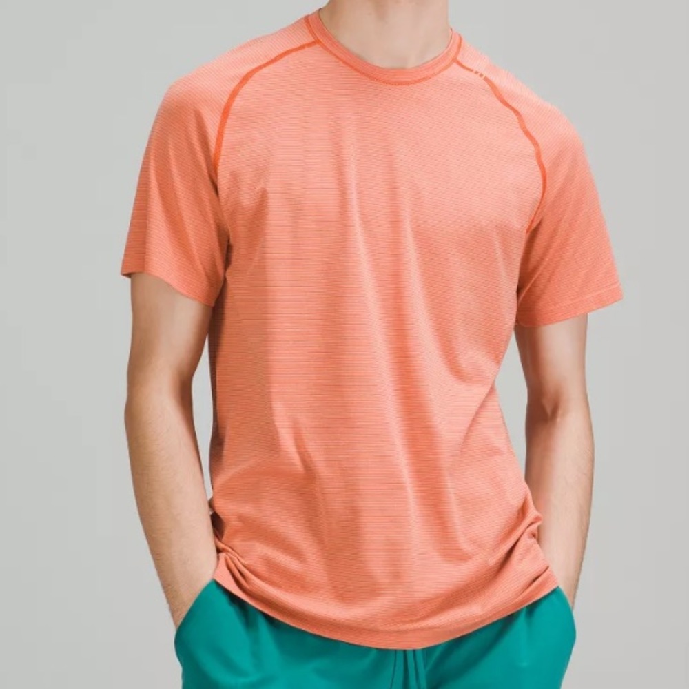 Lululemon Mens Orange Striped T-Shirt